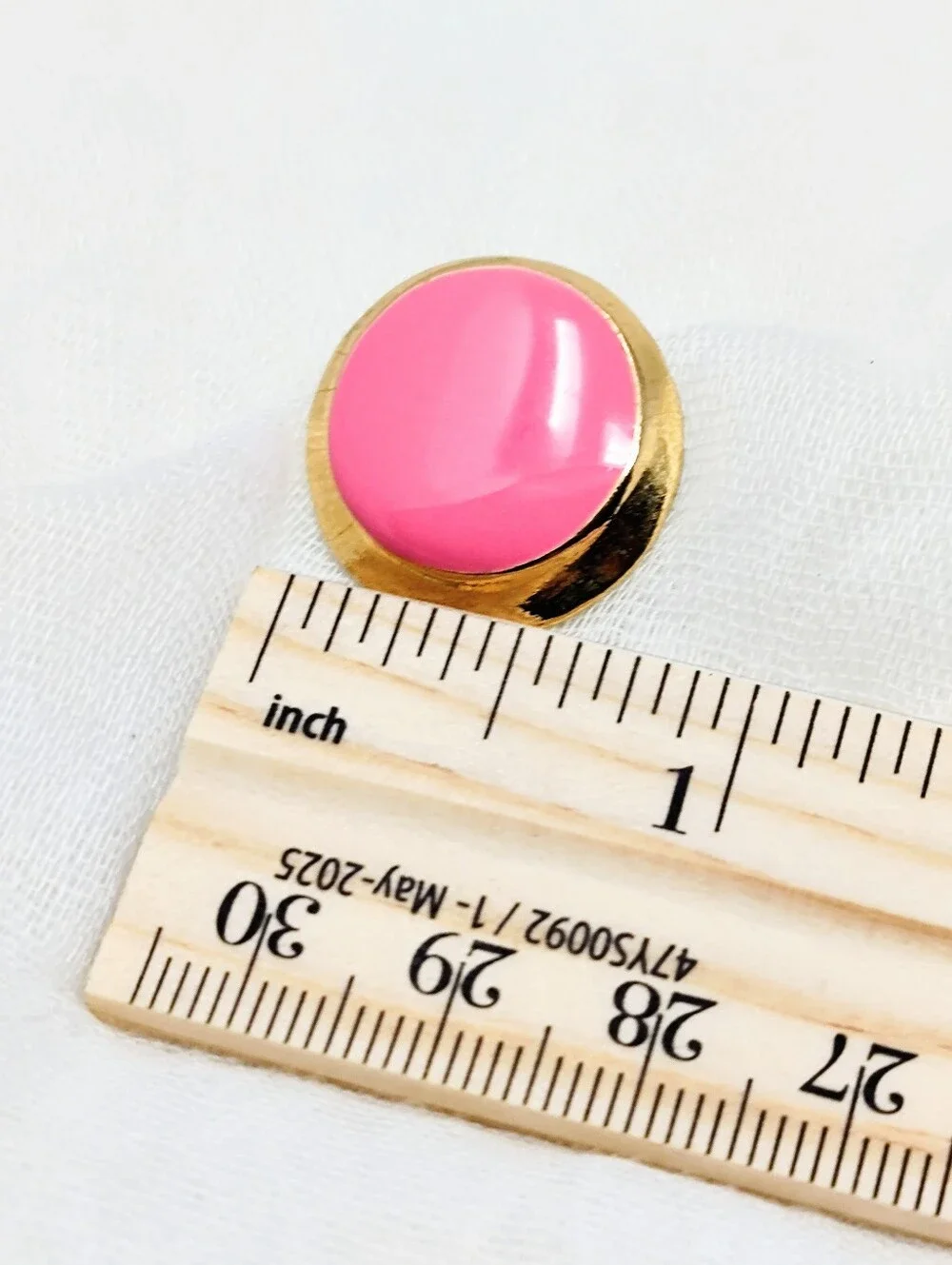 Vintage Colorful Pink And Gold Round Earrings